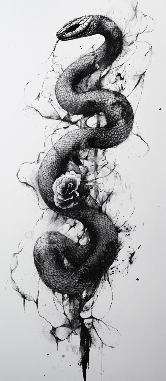 Snake and rose