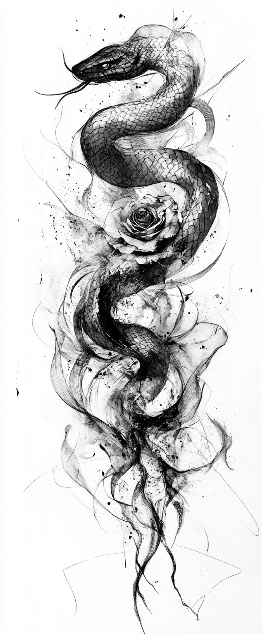 Snake and rose