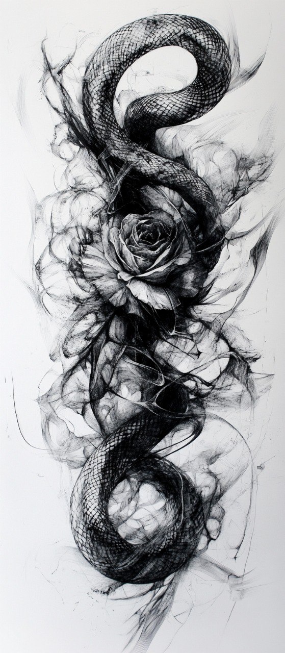 Snake and rose
