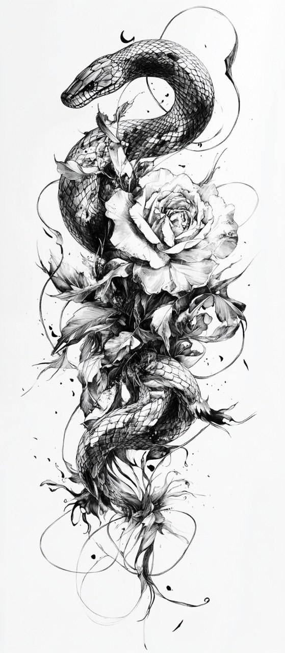 Snake and rose