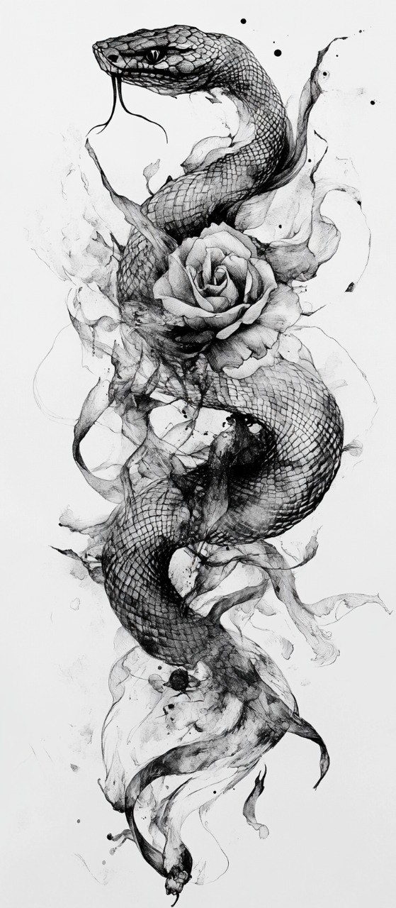 Snake and rose