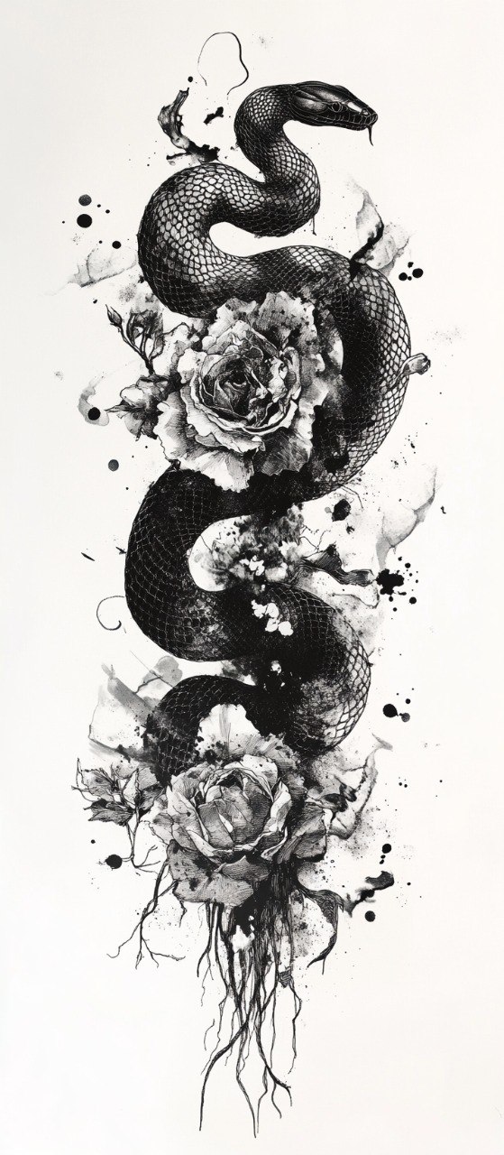 Snake and rose