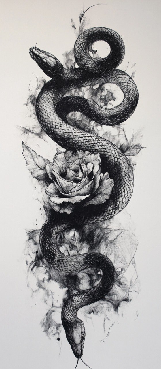 Snake and rose