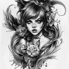 Girl with cats