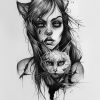 Girl with cats